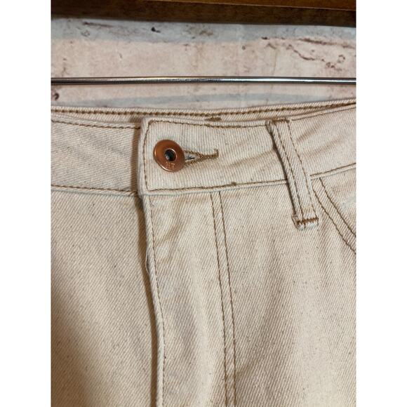 !IT. Jackie Jeans Women 16 Oatmeal Speckled High Rise Straight Leg Ankle Raw Hem - Picture 8 of 16